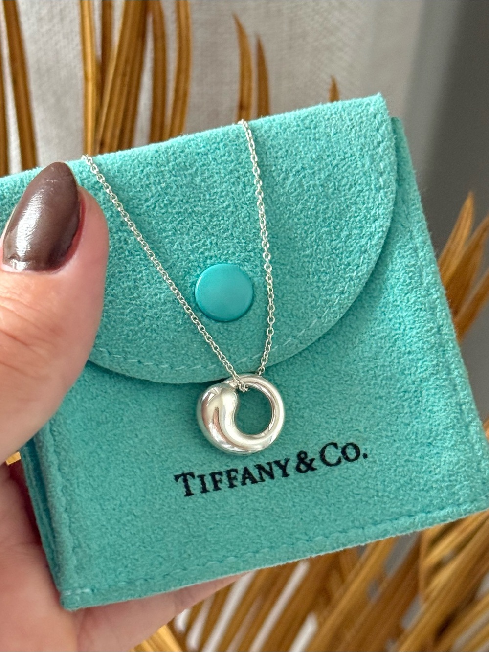 TIFFANY & CO. Elsa Peretti Eternal Circle Necklace Sterling Silver 925